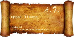 Appel Tiborc névjegykártya